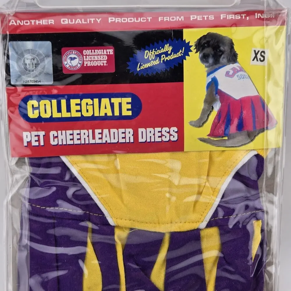 LSU Tigers Pet Cheerleader Dress Size XS Dog Outfit Pets First Collegiate New